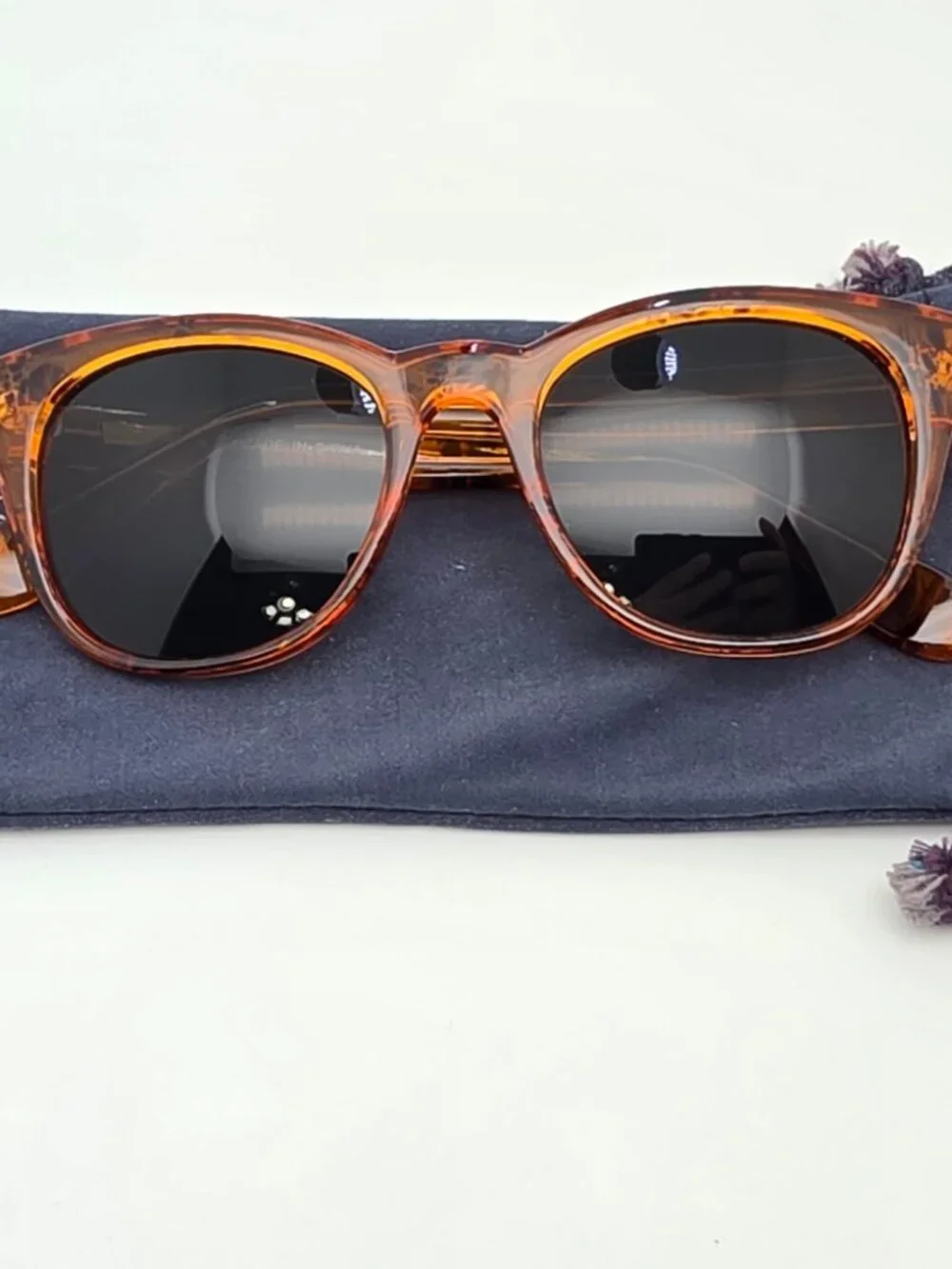 J. Crew Tortoise Frame Green Lens Sunglasses w/ Case 48-16-137
